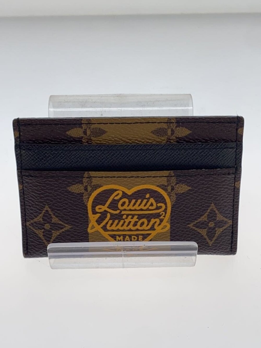 LOUIS VUITTON Porte Wallet Cartes Double Monogram Stripe Canvas Brown All over